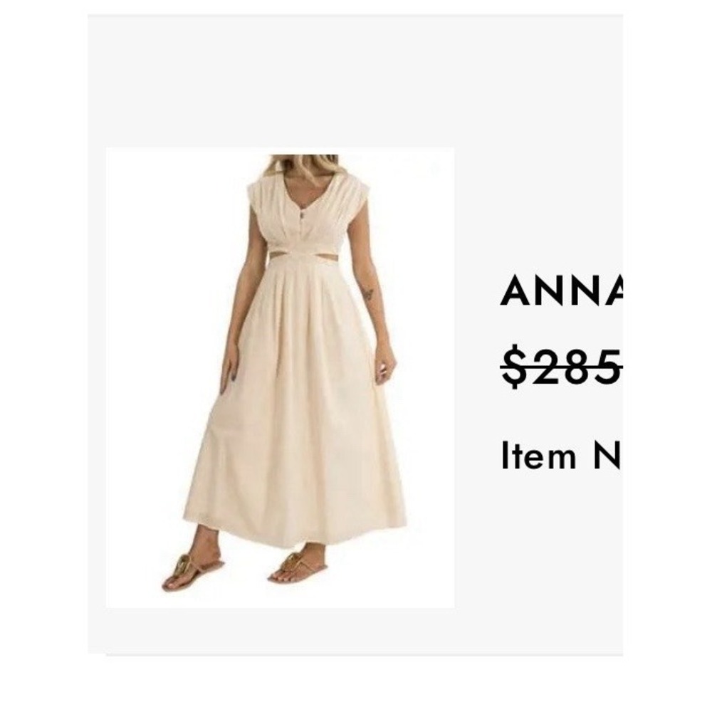 Anna Cate Maxi Dress Womens M Blue Adele Cut Out Rib Embroidery Boho Goddess - Picture 6 of 16
